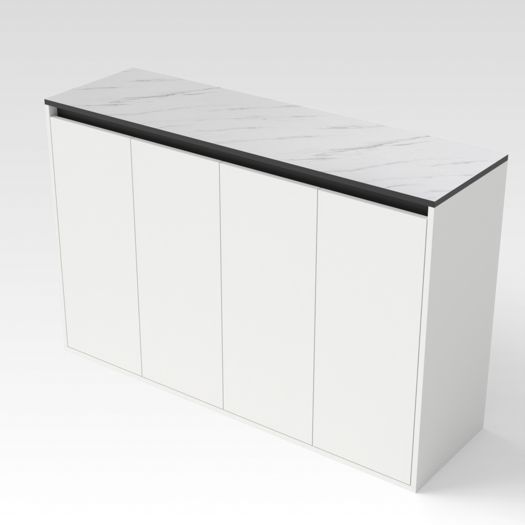 Warm White & Black Shoe Cabinet