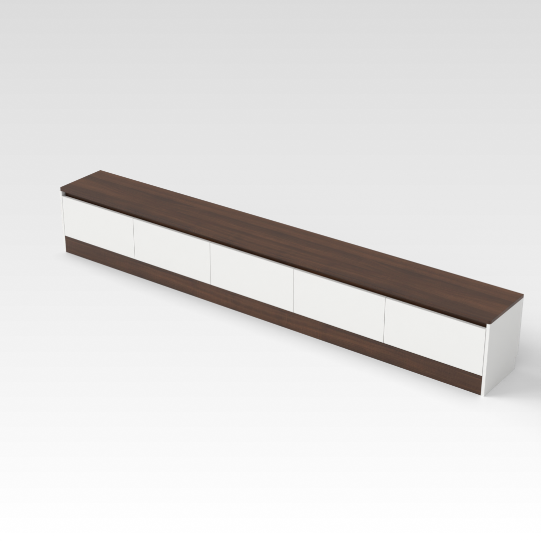Prairie Oak & Warm White TV Stand