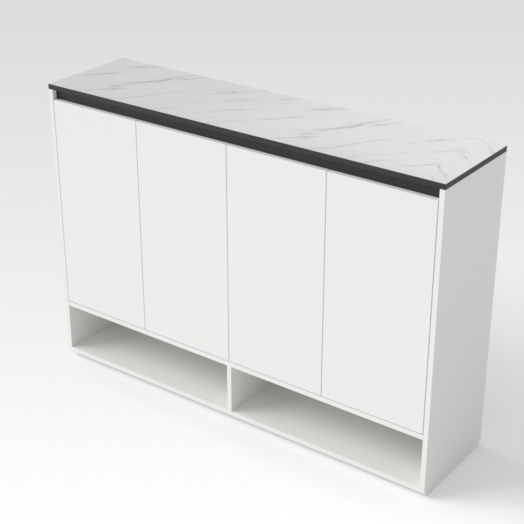 Warm White & White Marble Bookcase