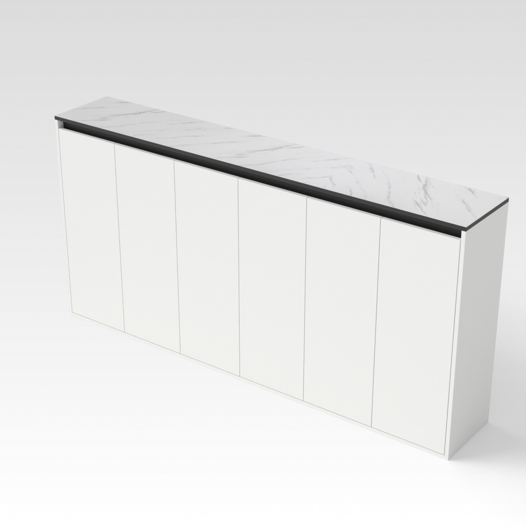 Warm White & Black Shoe Cabinet