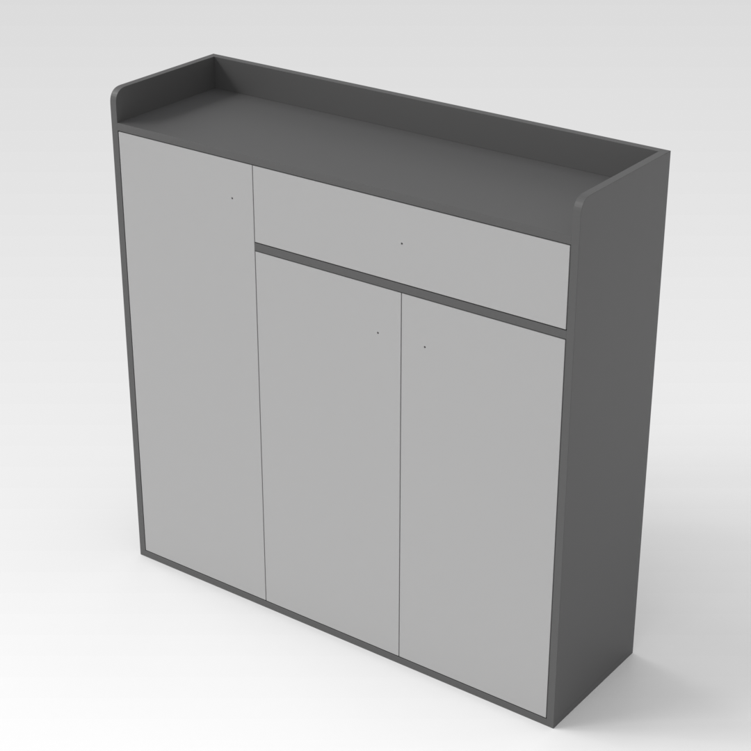 Sky Gray & Light Gray Shoe Cabinet