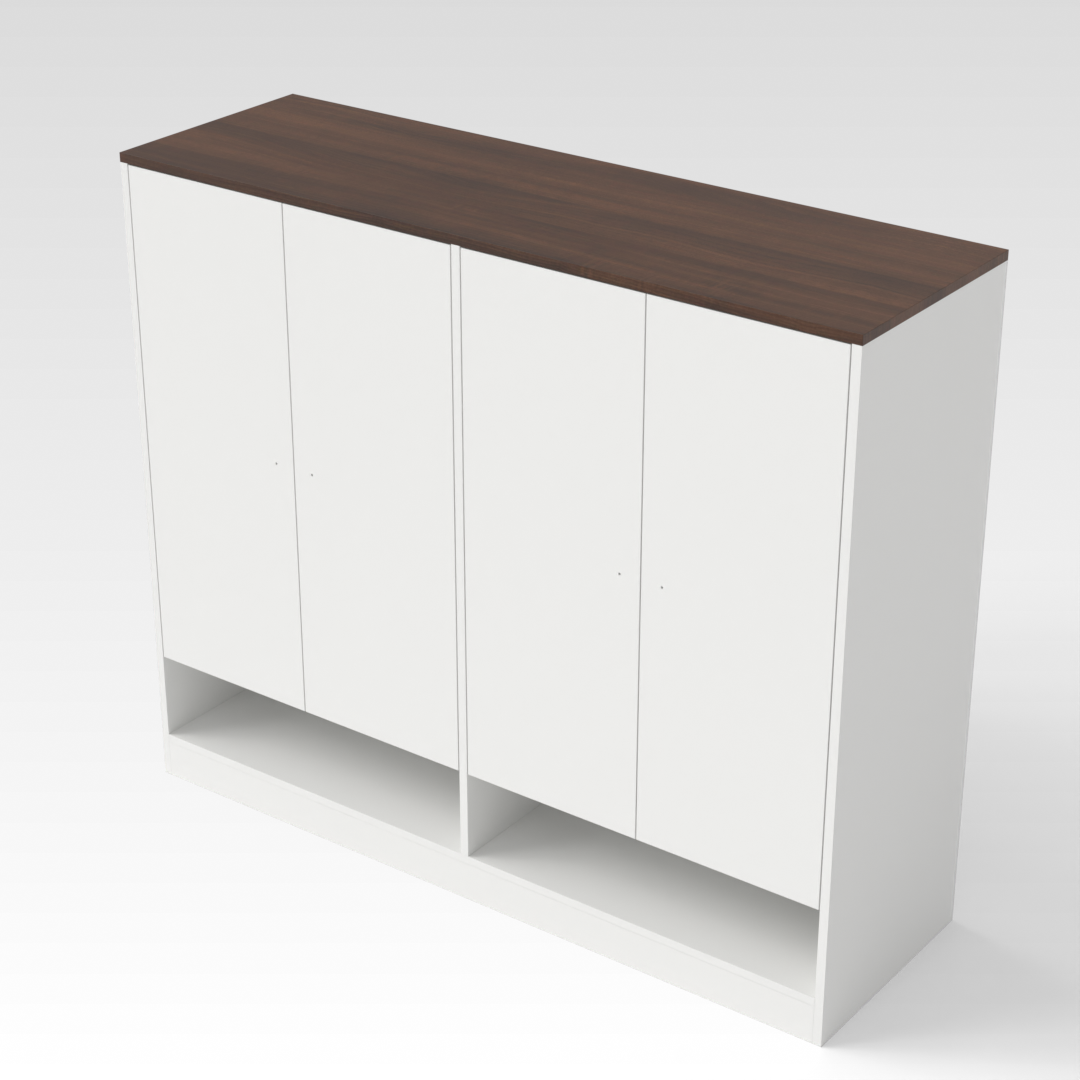 Warm White & Prairie Oak Shoe Cabinet