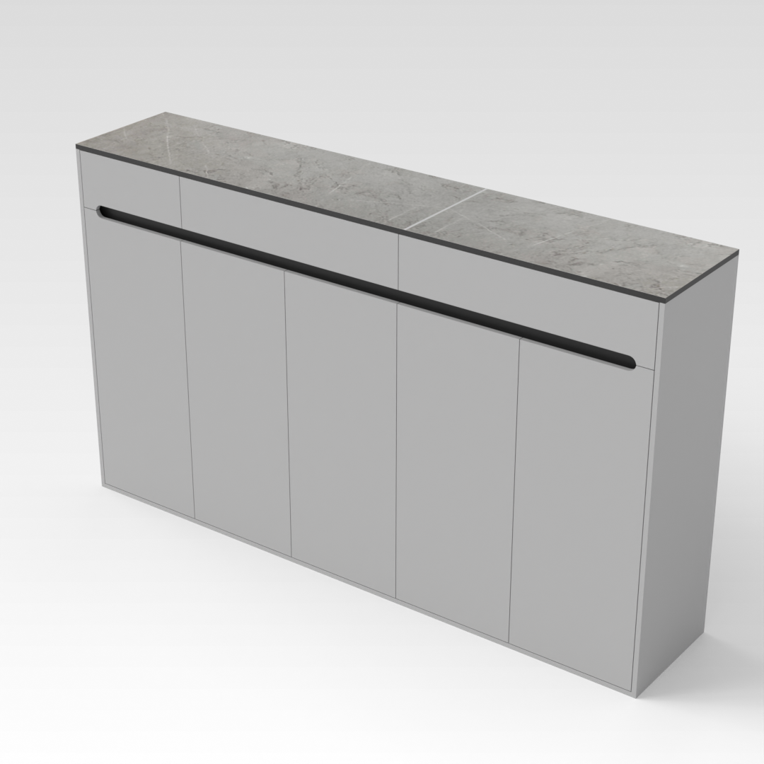 Light Gray & Black Shoe Cabinet