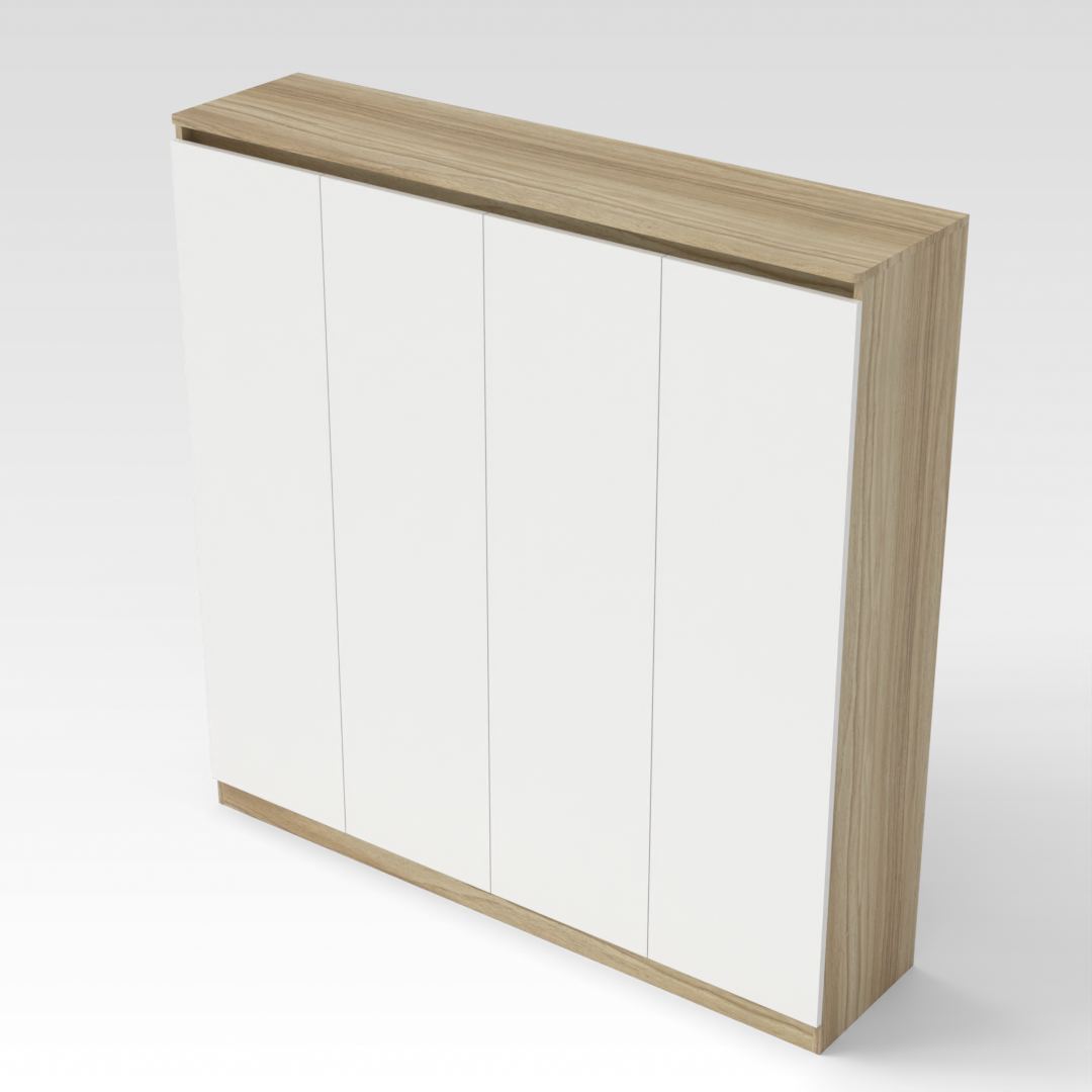Country Oak & Warm White Shoe Cabinet