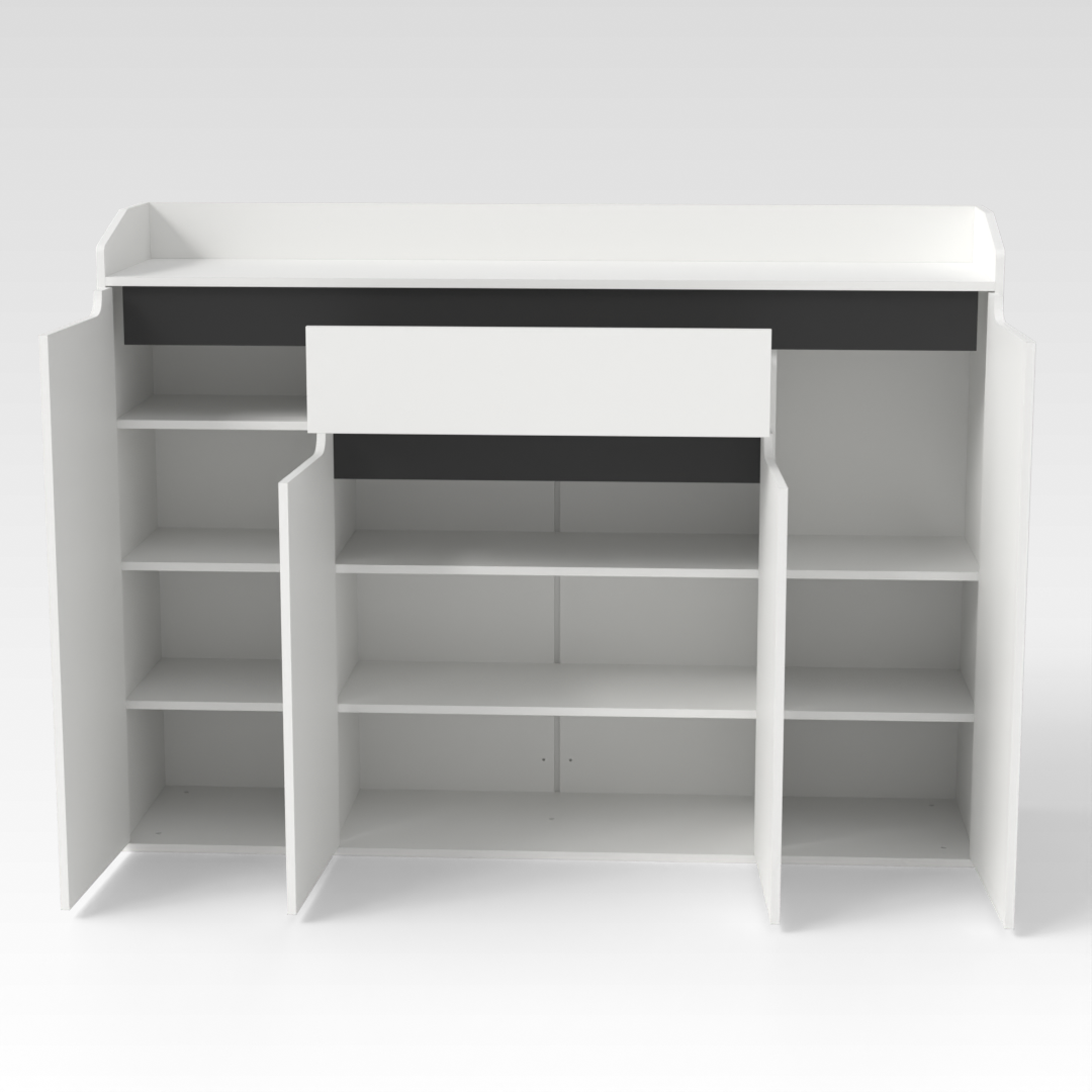 Warm White & Black Shoe Cabinet