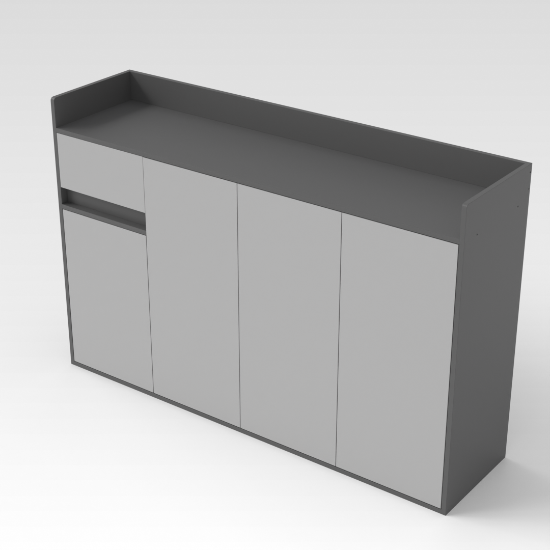 Sky Gray & Light Gray Shoe Cabinet