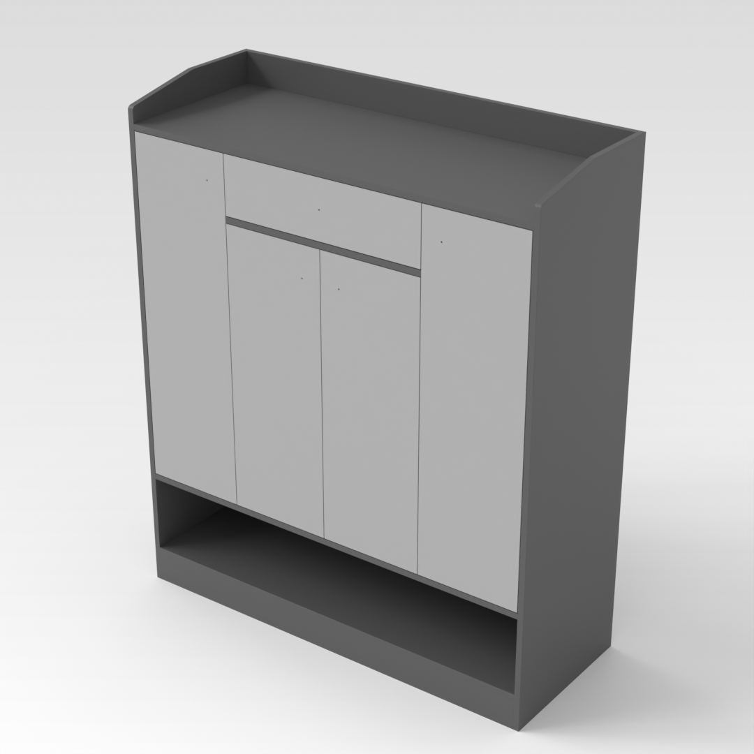 Sky Gray & Light Gray Shoe Cabinet