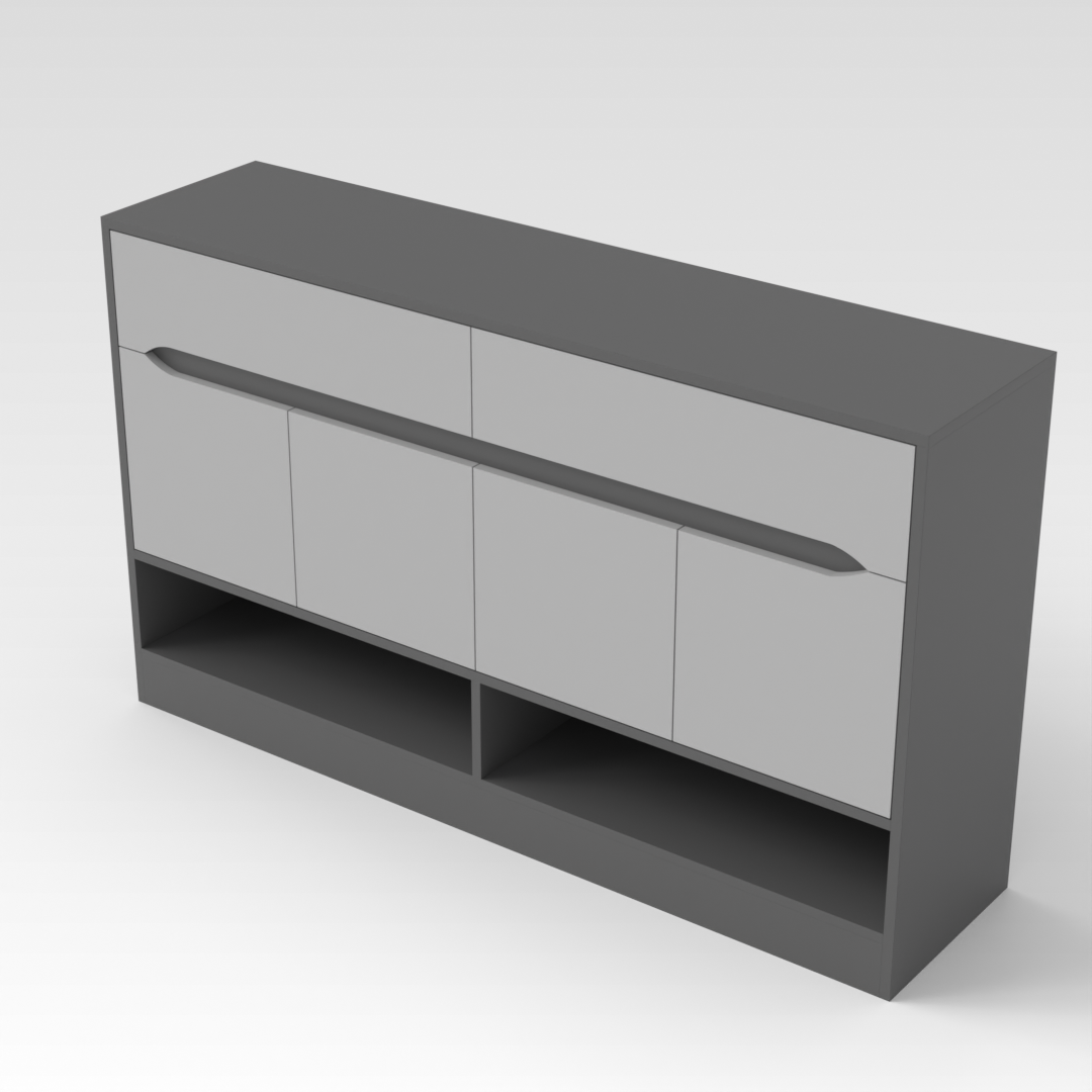 Sky Gray & Light Gray Shoe Cabinet