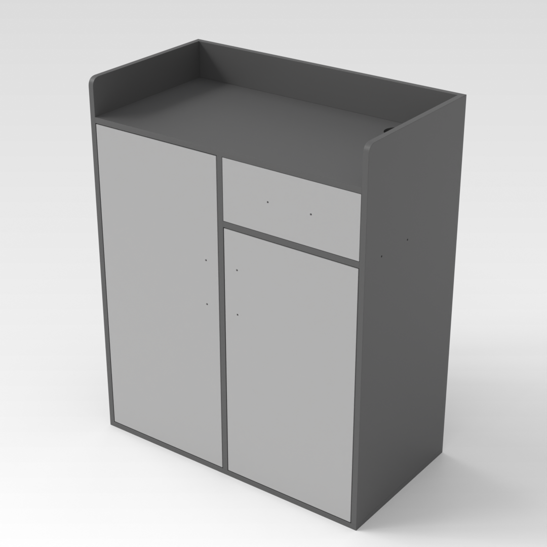 Sky Gray & Light Gray Sideboard