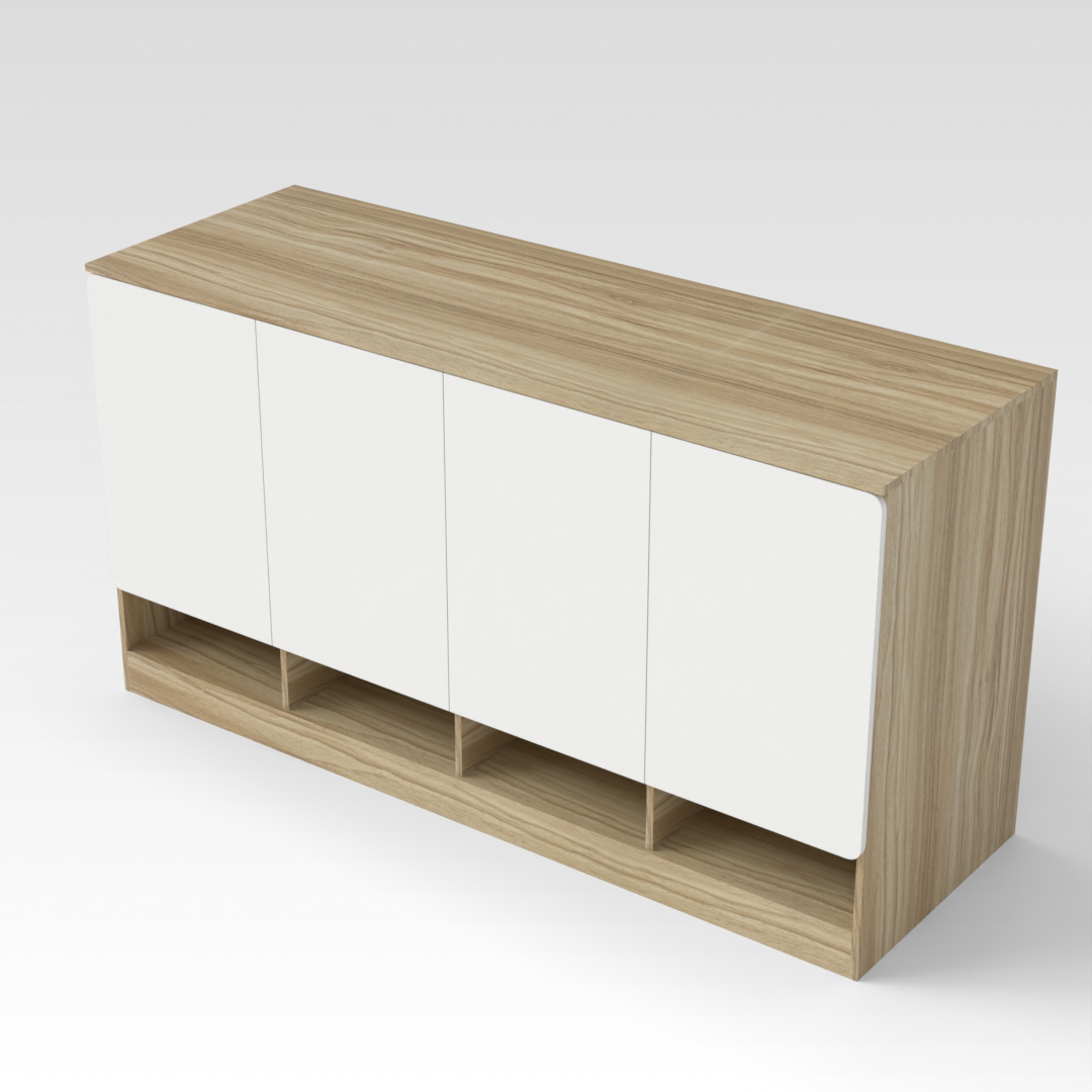 Country Oak & Warm White Shoe Cabinet