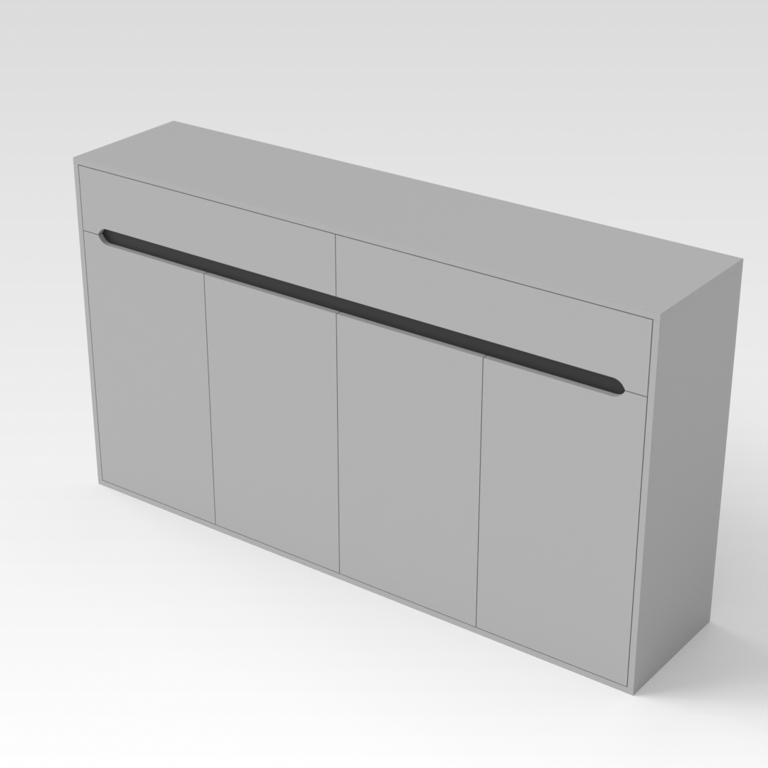 Light Gray & Black Shoe Cabinet
