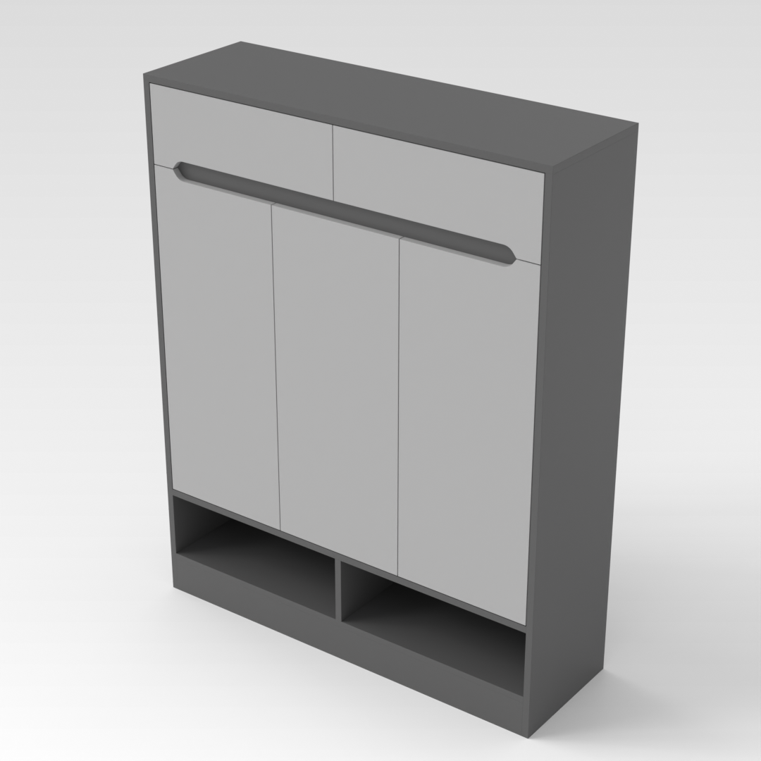 Sky Gray & Light Gray Shoe Cabinet