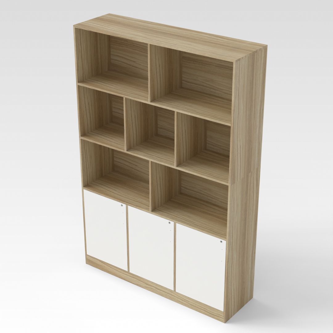 Country Oak & Warm White Bookshelf