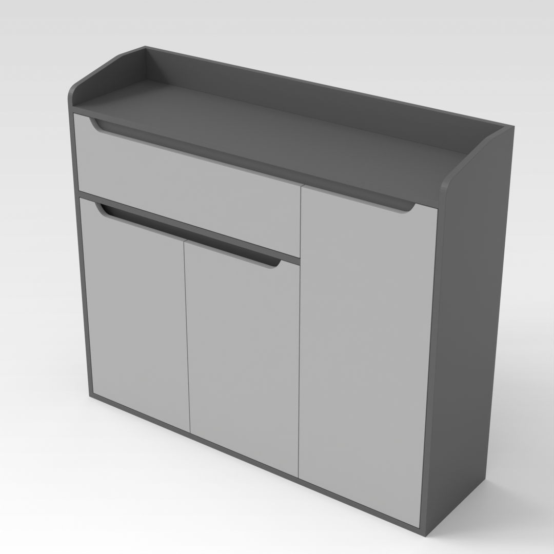Sky Gray & Light Gray Shoe Cabinet