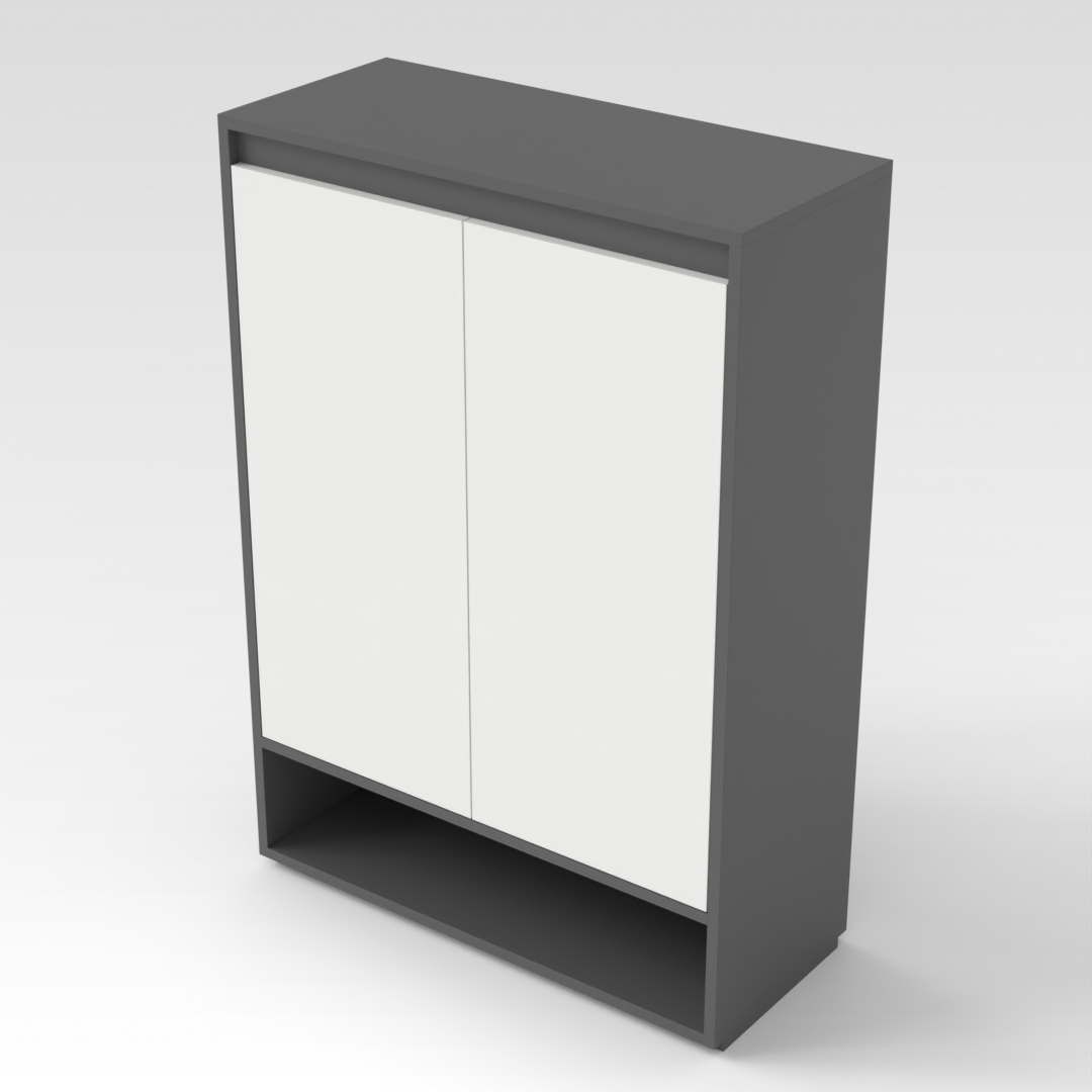 Sky Gray & Warm White Shoe Cabinet