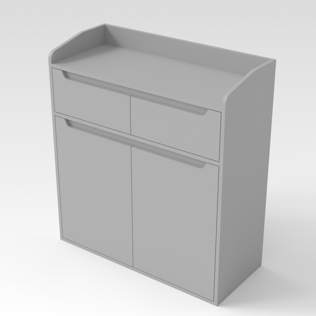 Light Gray Shoe Cabinet
