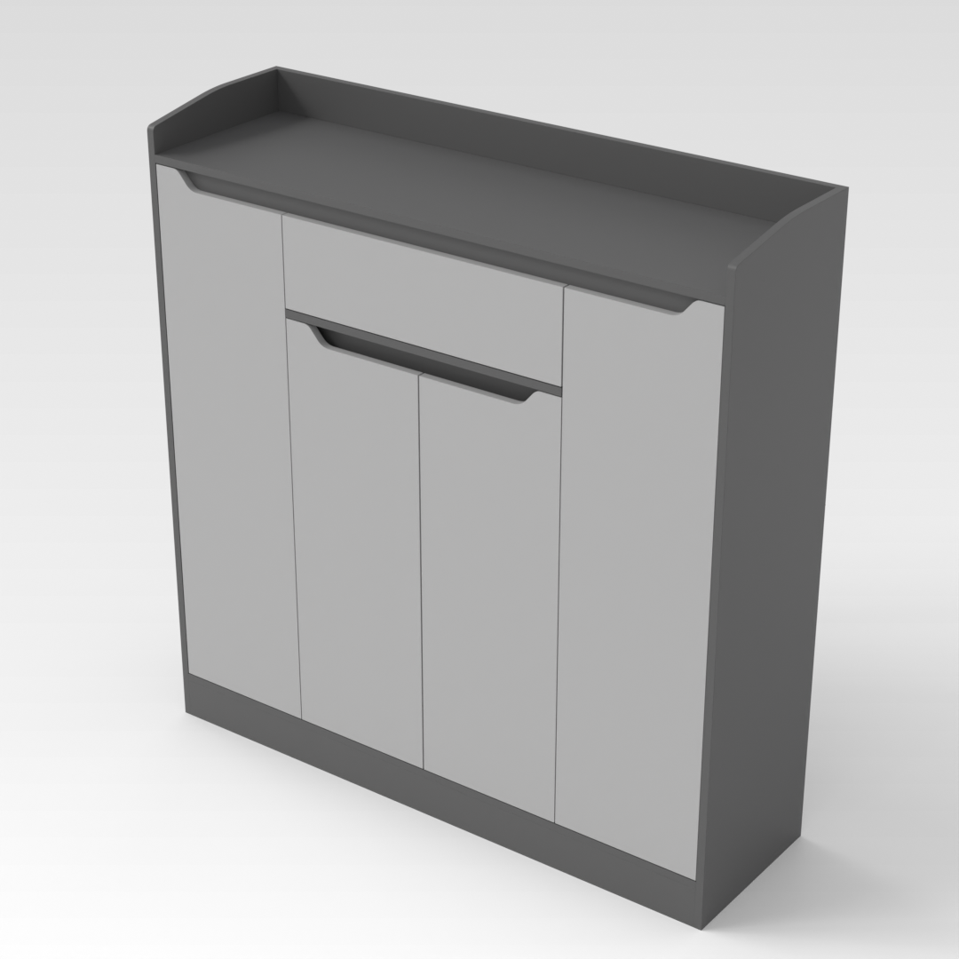 Sky Gray & Light Gray Shoe Cabinet