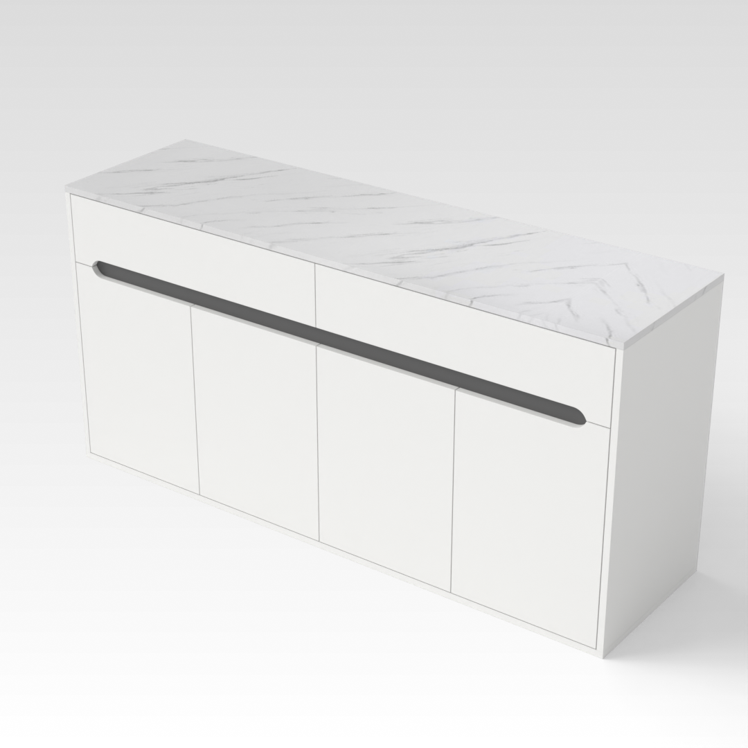 Warm White & Sky Gray Shoe Cabinet