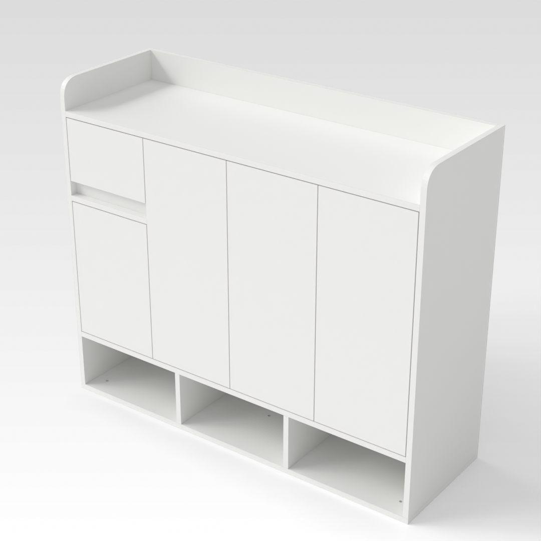 Warm White Shoe Cabinet