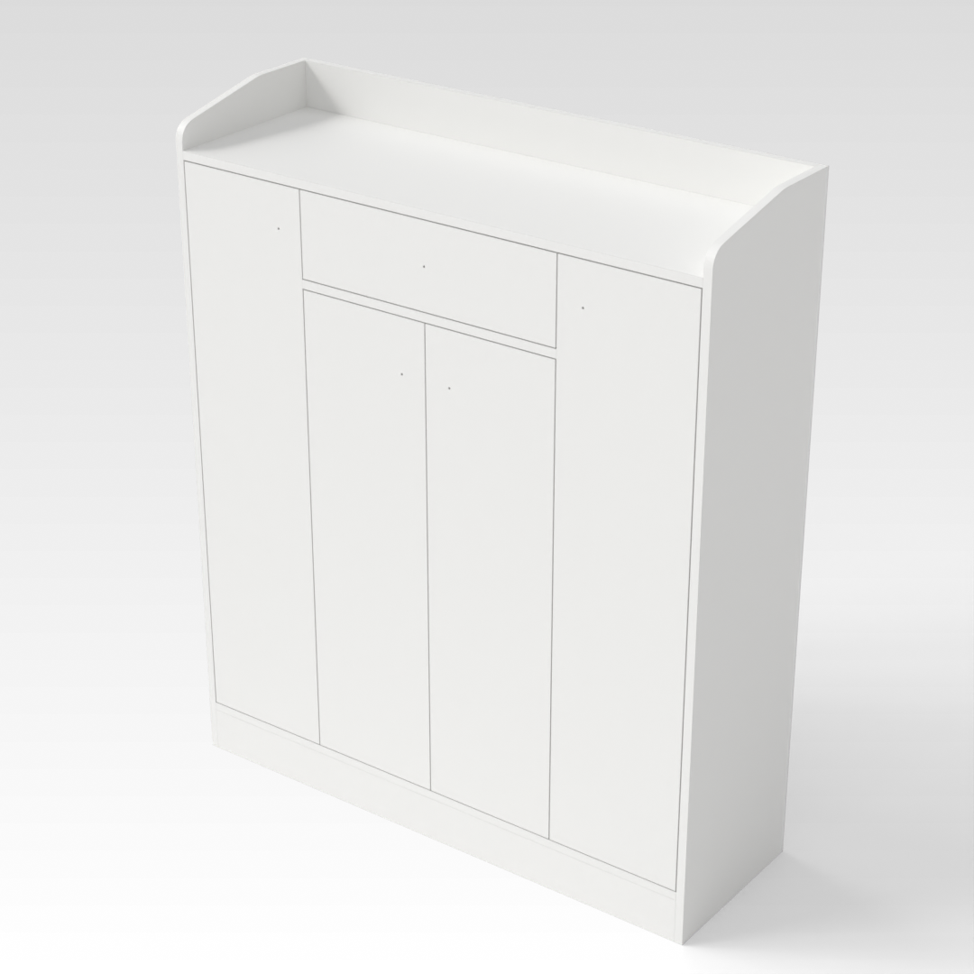 Warm White Shoe Cabinet