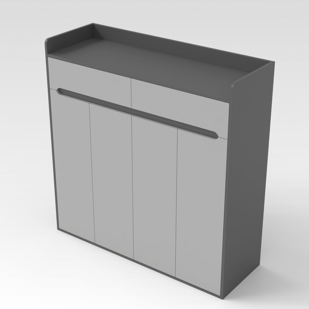 Sky Gray & Light Gray Shoe Cabinet