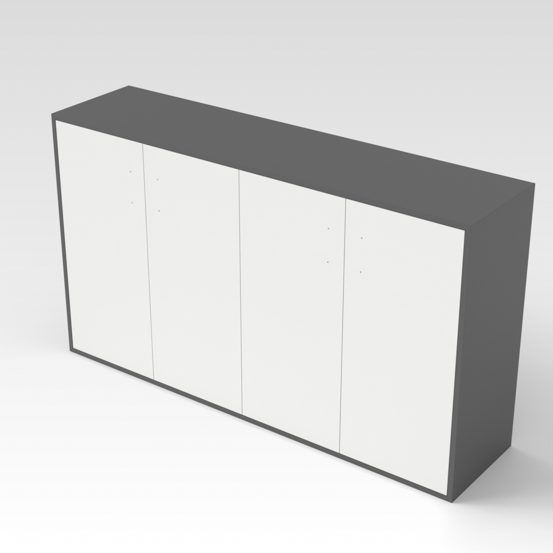 Sky Gray & Warm White Shoe Cabinet