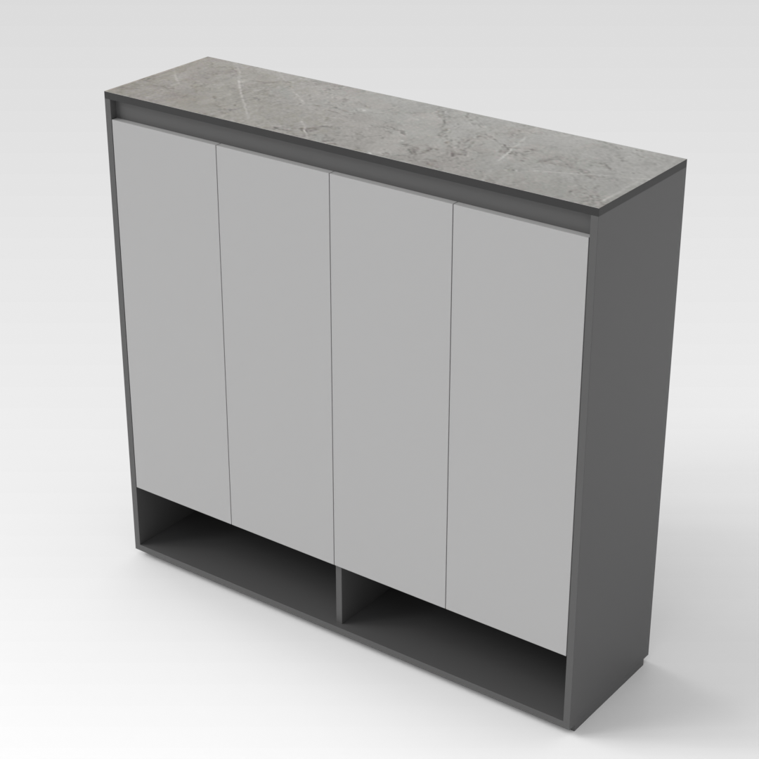 Sky Gray & Light Gray Shoe Cabinet