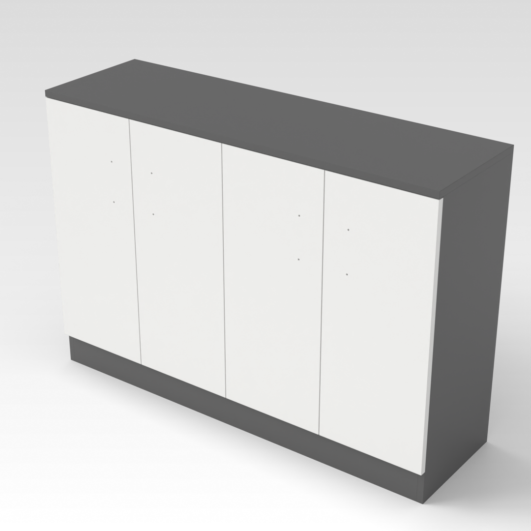 Sky Gray & Warm White Shoe Cabinet