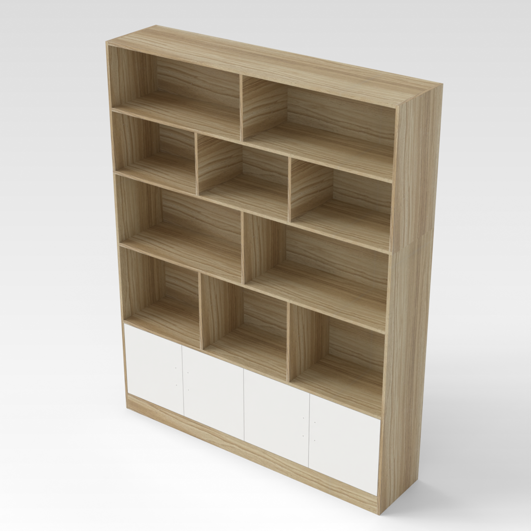 Country Oak & Warm White Bookshelf