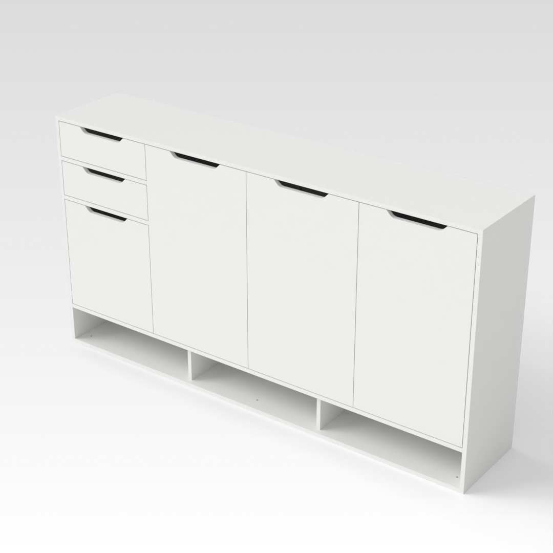 Warm White Shoe Cabinet