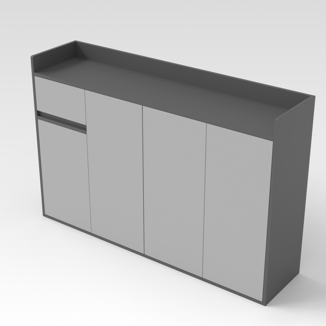 Sky Gray & Light Gray Shoe Cabinet
