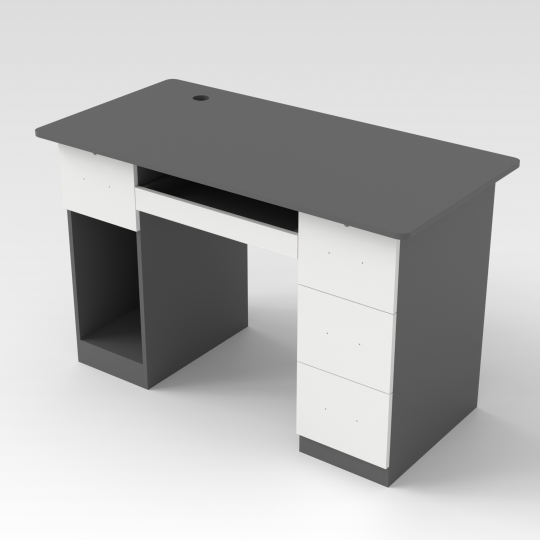 Sky Gray & Warm White Computer Desk