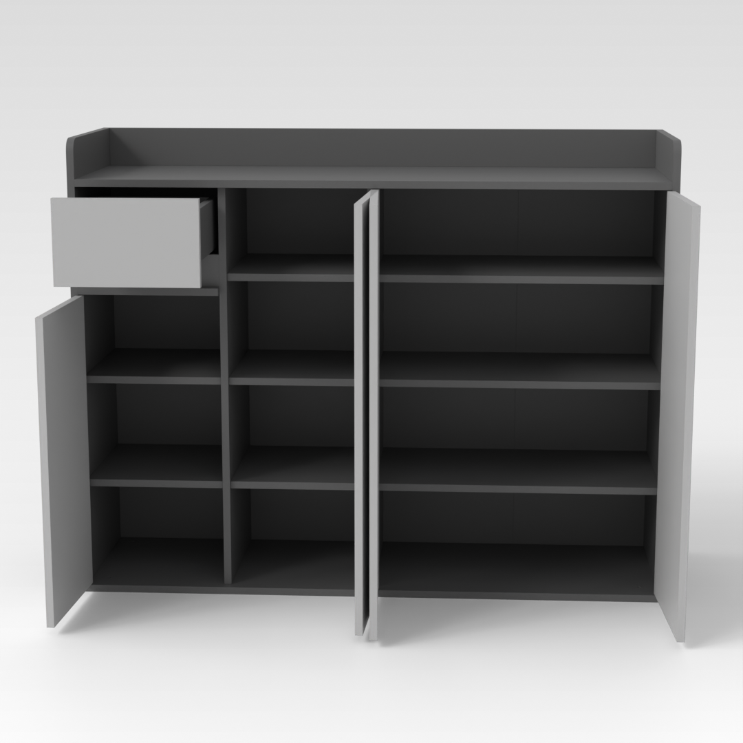 Sky Gray & Light Gray Shoe Cabinet