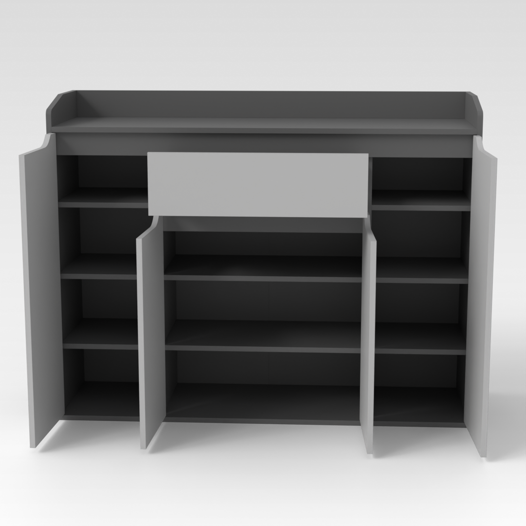 Sky Gray & Light Gray Shoe Cabinet