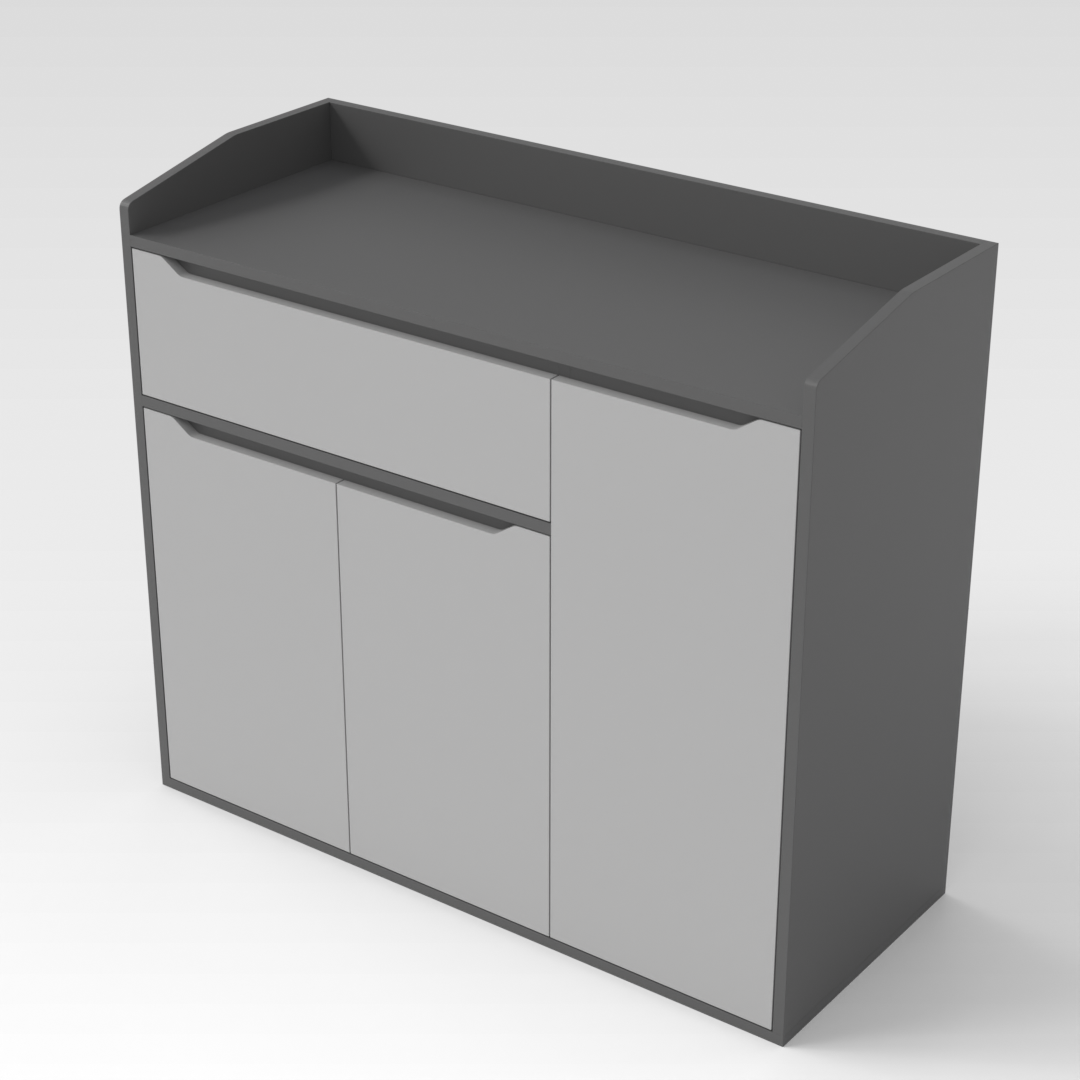 Sky Gray & Light Gray Shoe Cabinet