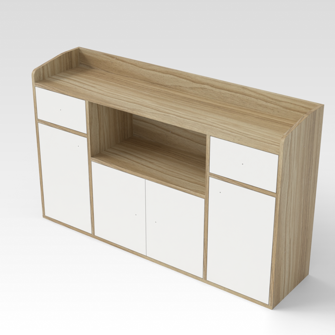 Country Oak & Warm White Sideboard
