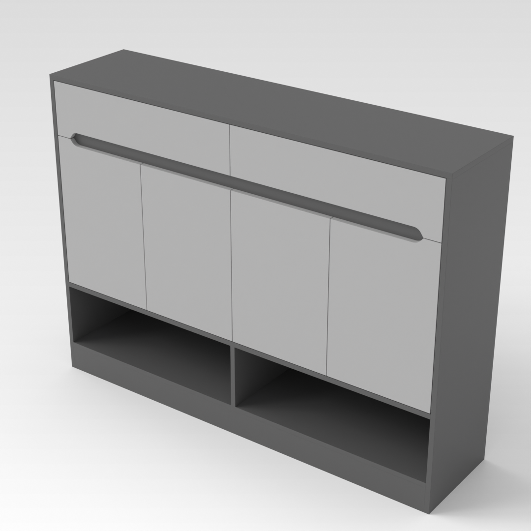 Sky Gray & Light Gray Shoe Cabinet