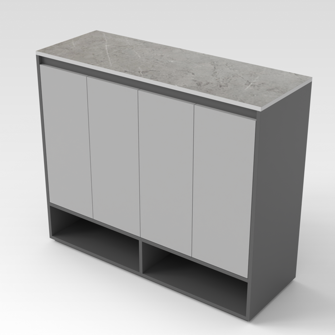 Sky Gray & Light Gray Shoe Cabinet