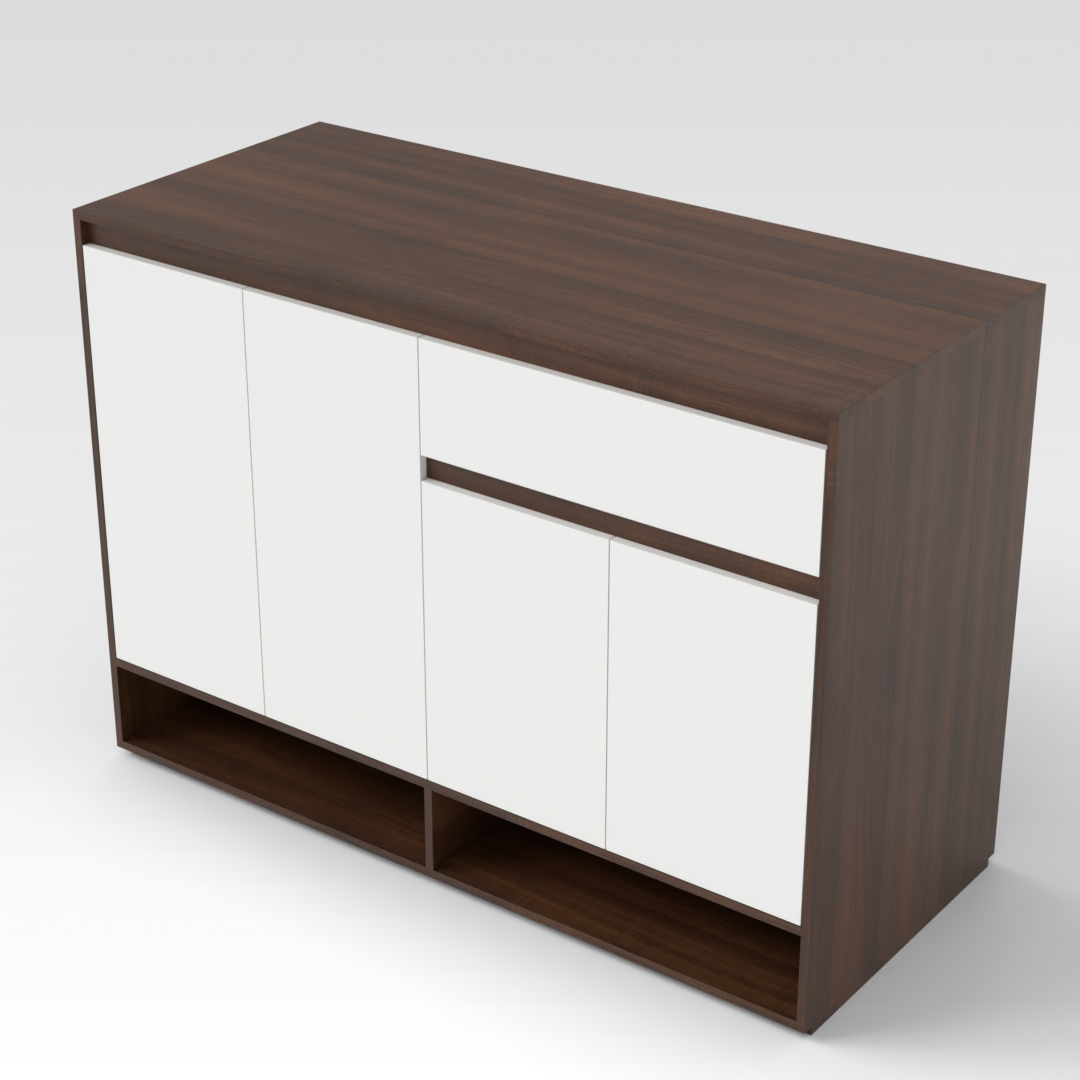 Prairie Oak & Warm White Shoe Cabinet