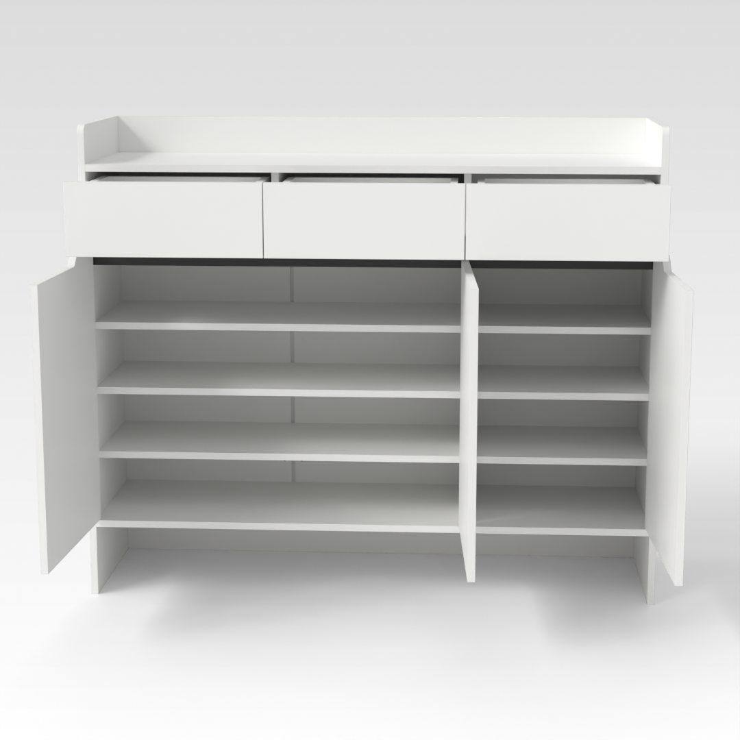 Warm White Shoe Cabinet