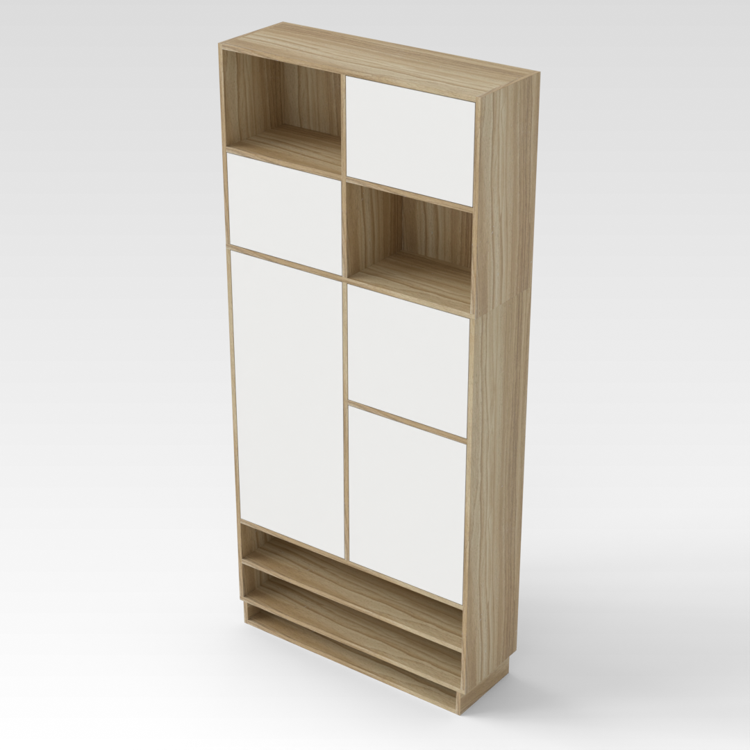 Country Oak & Warm White Bookshelf