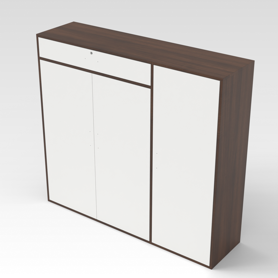 Prairie Oak & Warm White Shoe Cabinet