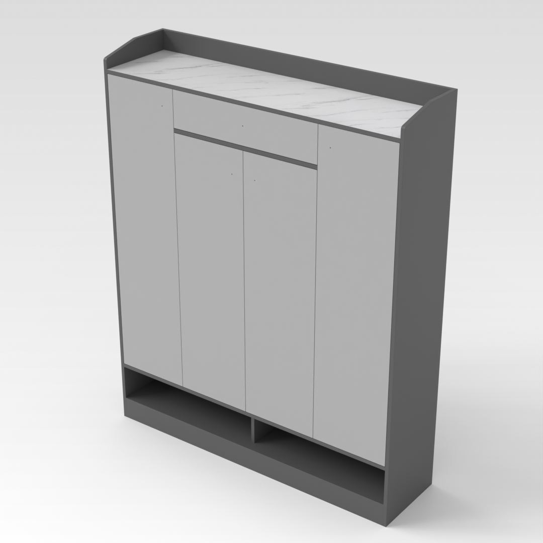 Sky Gray & Light Gray Shoe Cabinet