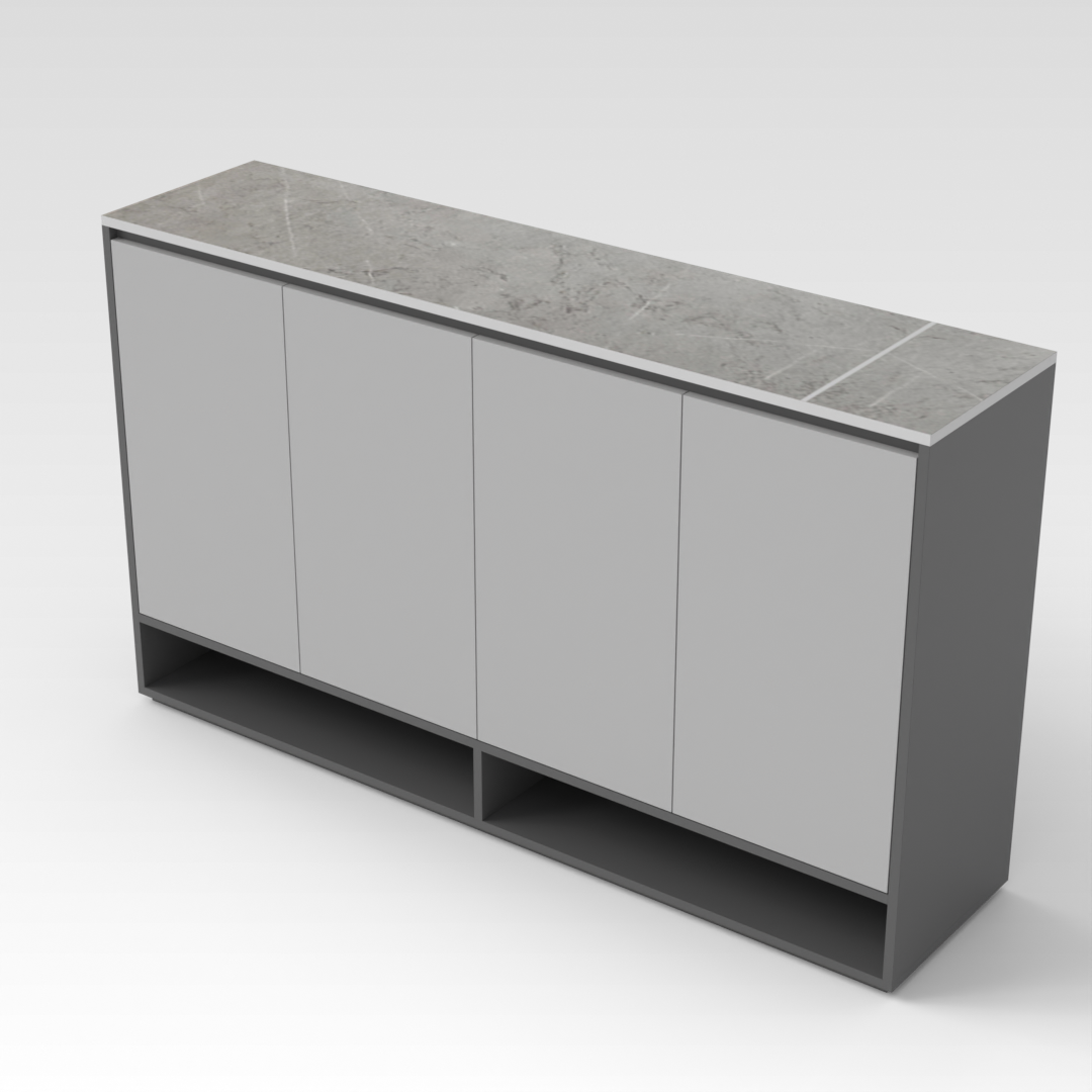 Sky Gray & Light Gray Shoe Cabinet
