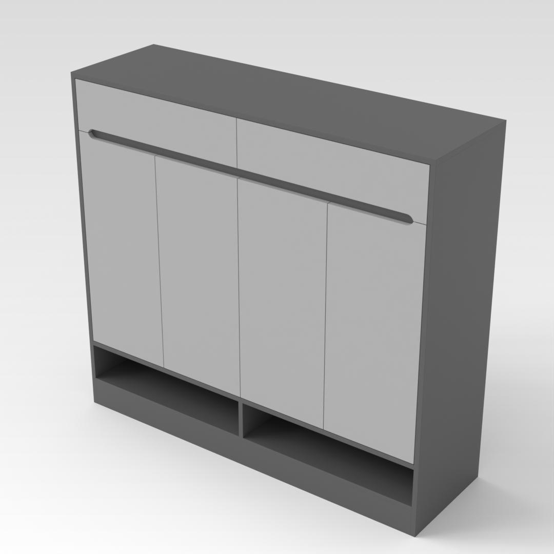 Sky Gray & Light Gray Shoe Cabinet