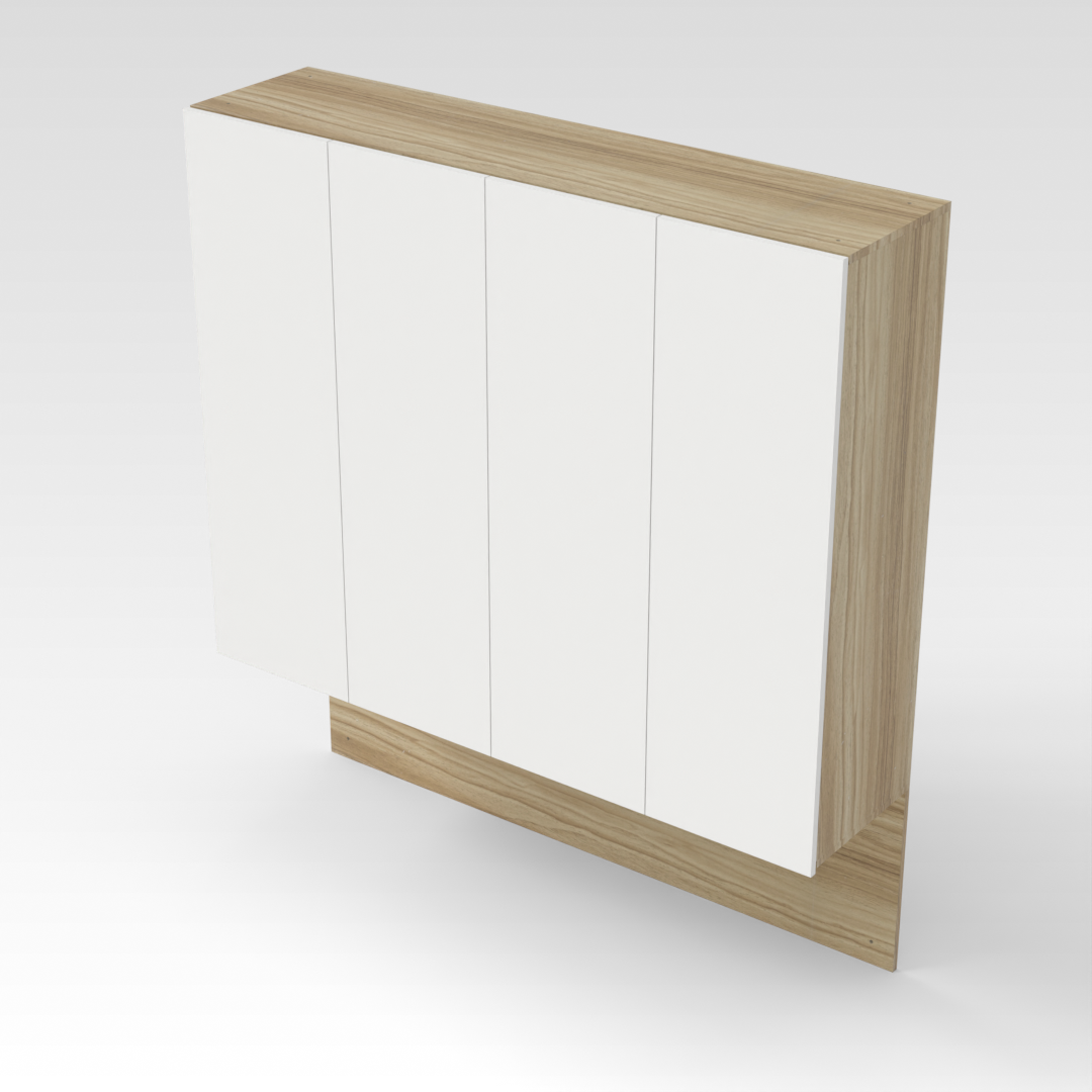 Country Oak & Warm White Entryway Cabinet