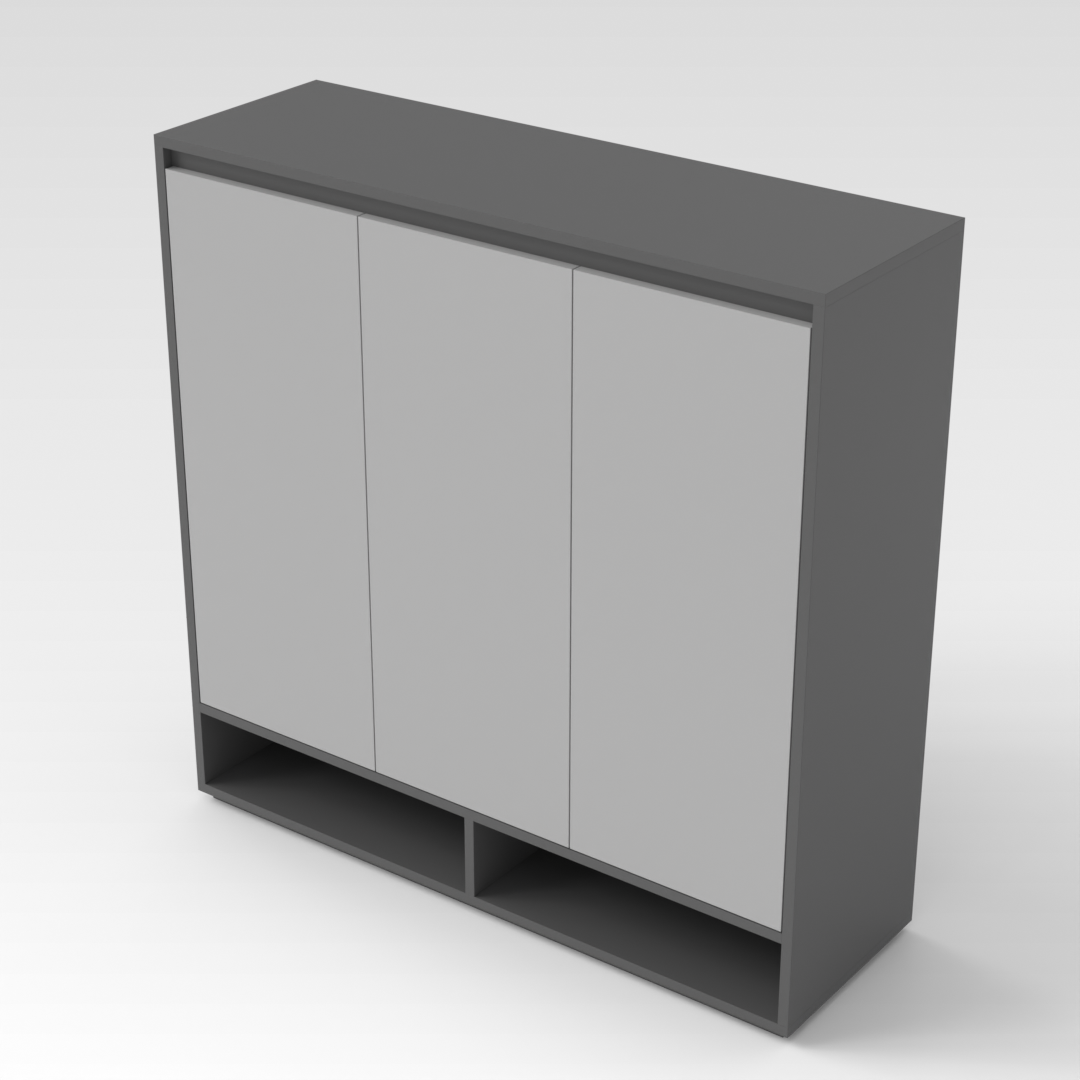 Sky Gray & Light Gray Shoe Cabinet