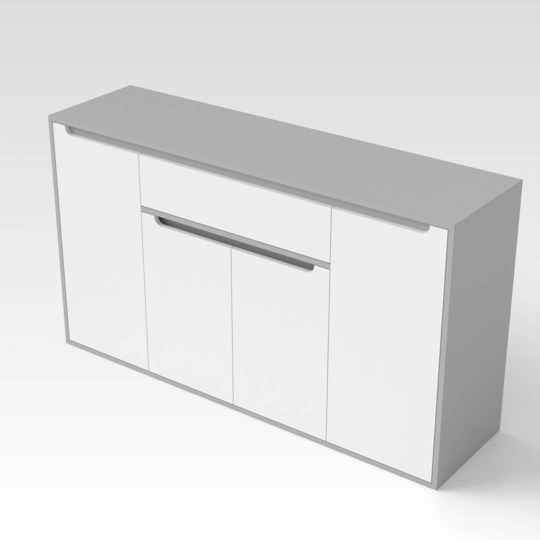 Light Gray & Warm White Shoe Cabinet