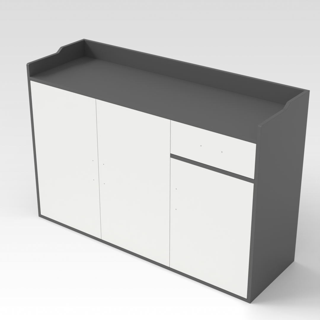 Sky Gray & Warm White Bookcase