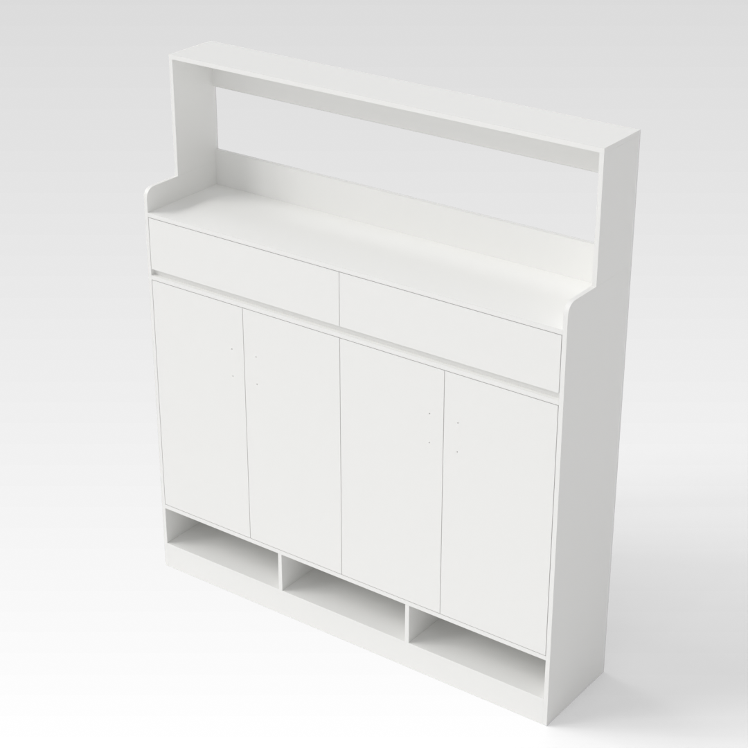Warm White Entryway Cabinet